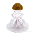 Stylish white stain fabric knitted Princess pet skirt